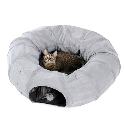 3-in-1 Cat Tunnel & Bed with Interactive Plush Ball Toy