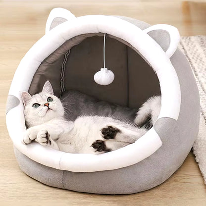 Cute Cat Bed - Soft Indoor Pet House for Cats & Small Dogs