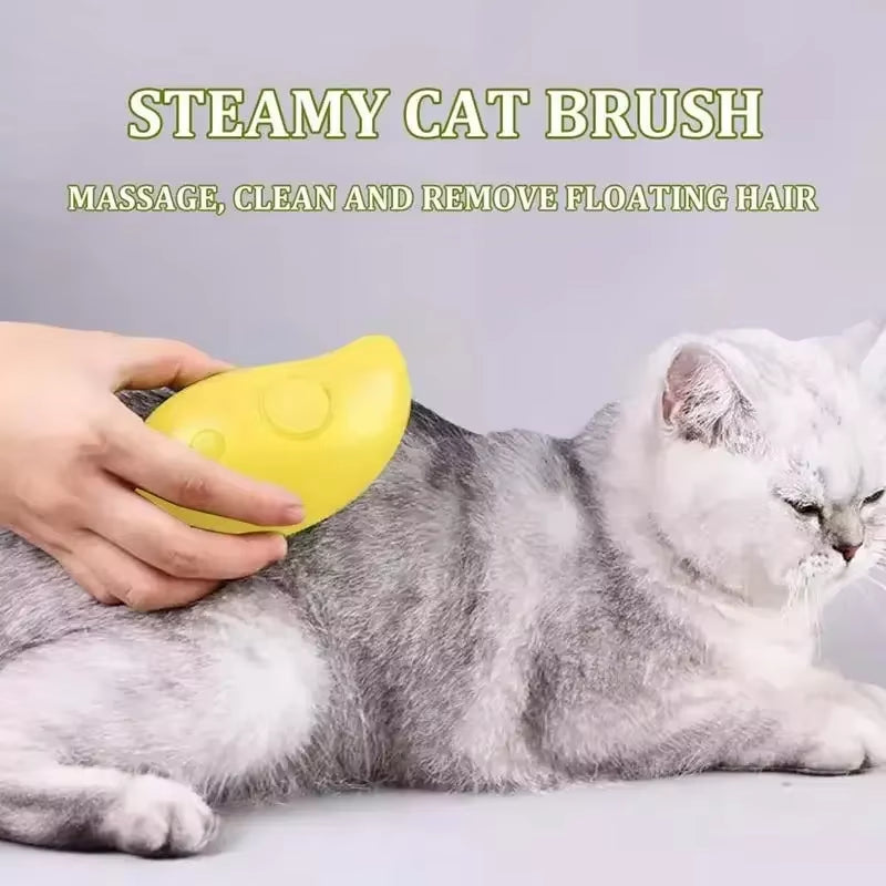 3-in-1 Cat Steamy Brush - Electric Pet Grooming Tool & Massage Sprayer