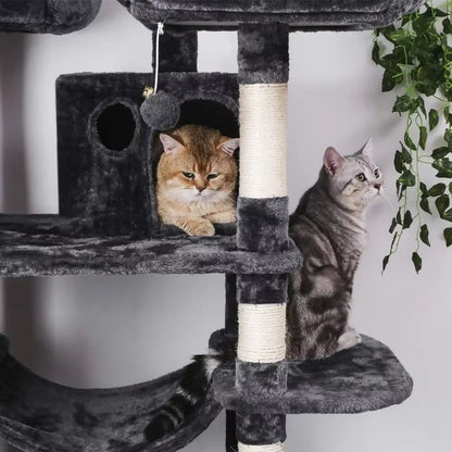 Large Cat Tree Condo with Sisal Scratching Posts & Perches - Cat Tower Activity Center