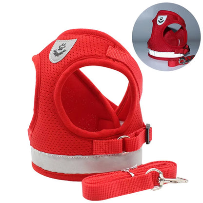 Adjustable Cat Harness & Leash Set - Reflective Escape-Proof Pet Vest