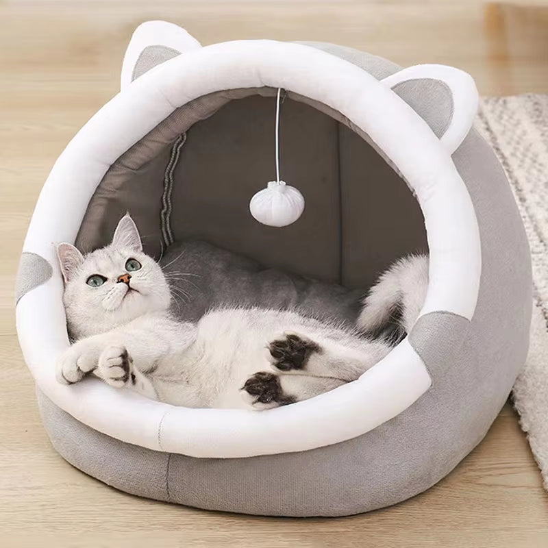 Cute Cat Bed - Soft Indoor Pet House for Cats & Small Dogs