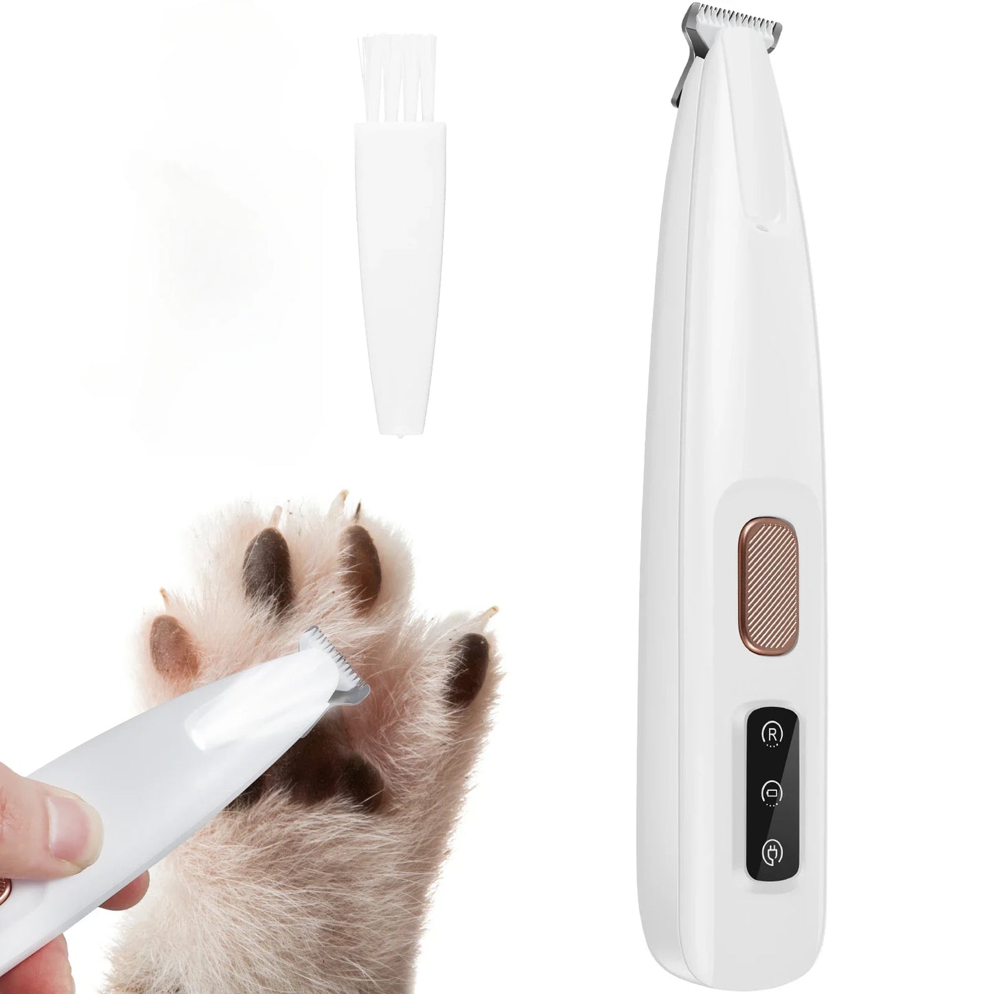 Cat Paw Trimmer with LED Light - Waterproof Pet Hair Clippers