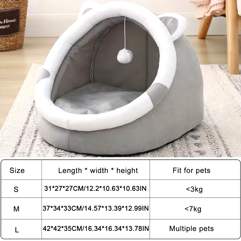 Cute Cat Bed - Soft Indoor Pet House for Cats & Small Dogs