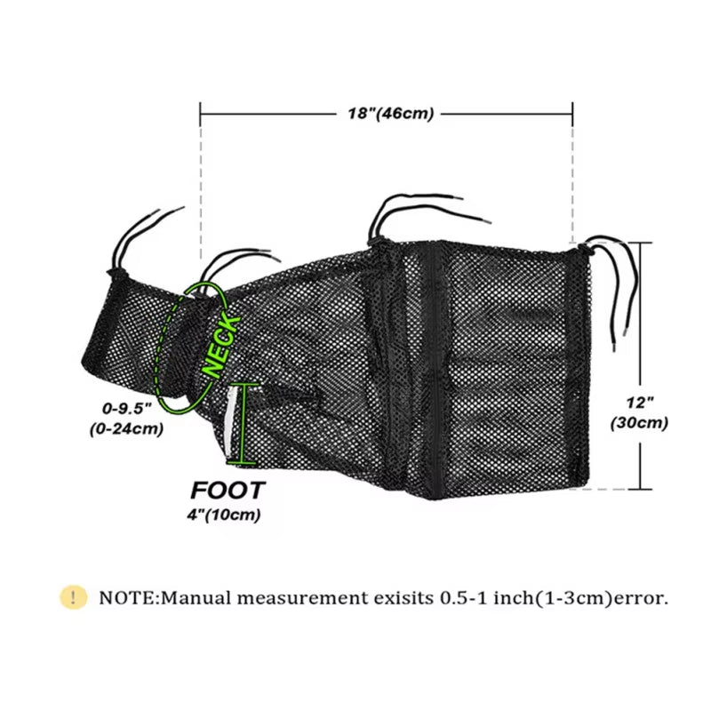 Mesh Cat Bath & Grooming Bag - Adjustable Pet Washing & Nail Trimming Bag