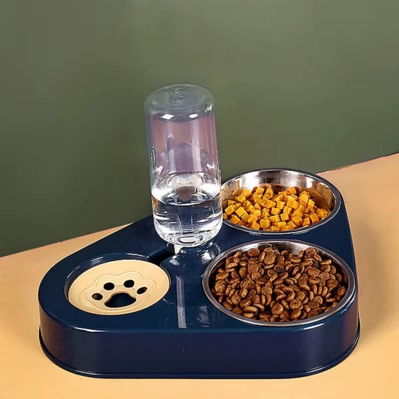 3-in-1 Pet Food & Water Bowl Set - Automatic Drinking Feeder with Bottle