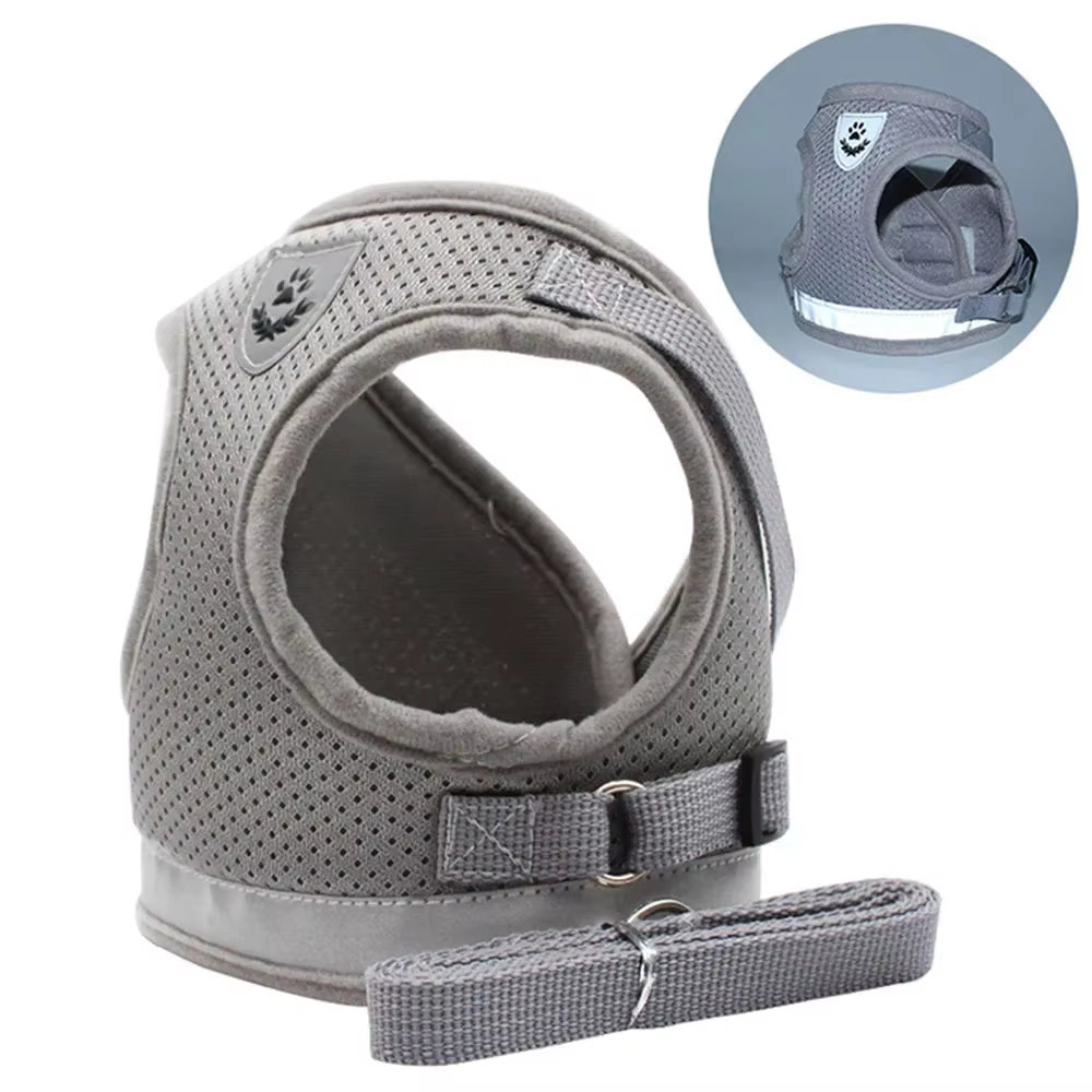 Adjustable Cat Harness & Leash Set - Reflective Escape-Proof Pet Vest