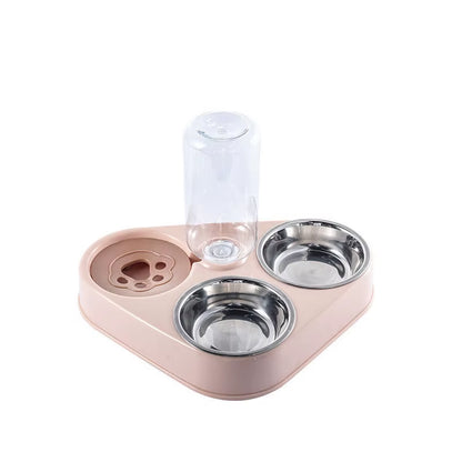 3-in-1 Pet Food & Water Bowl Set - Automatic Drinking Feeder with Bottle