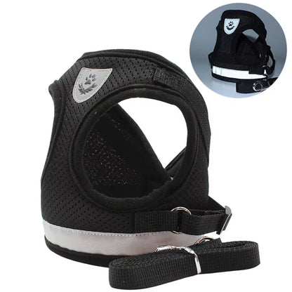 Adjustable Cat Harness & Leash Set - Reflective Escape-Proof Pet Vest