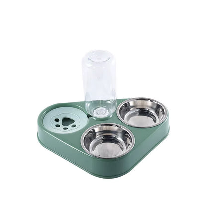 3-in-1 Pet Food & Water Bowl Set - Automatic Drinking Feeder with Bottle