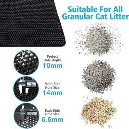 Non-Slip Cat Litter Mat - Double Layer Waterproof & Wear-Resistant Pet Clean Mat