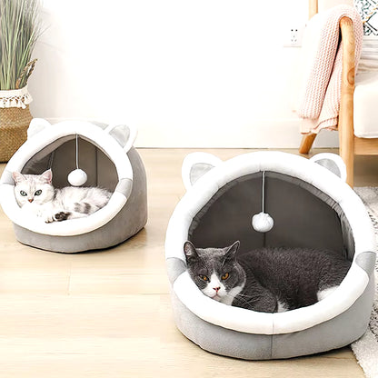 Cute Cat Bed - Soft Indoor Pet House for Cats & Small Dogs