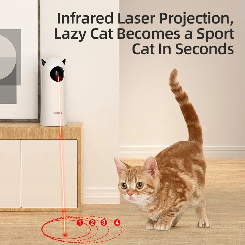 Automatic Interactive Cat Toy - LED Laser Handheld Electronic Toy for Cats & Dogs