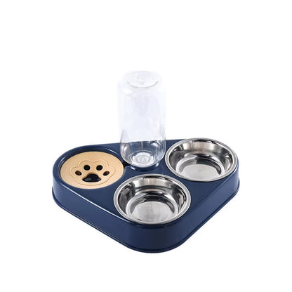 3-in-1 Pet Food & Water Bowl Set - Automatic Drinking Feeder with Bottle