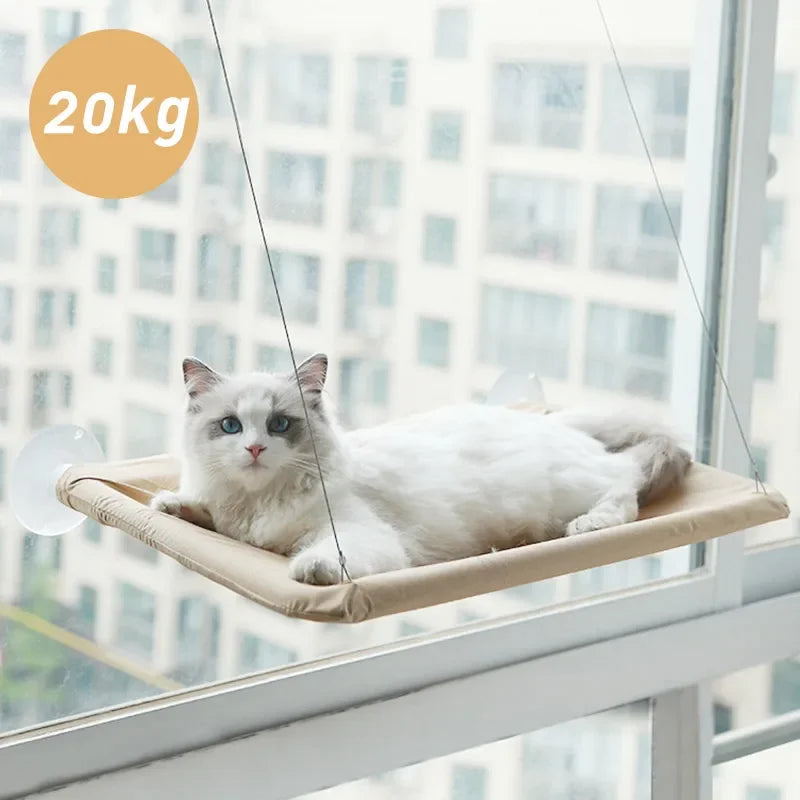 20KG Pet Cat Hammock - Comfortable Hanging Window Seat for Cats & Kittens