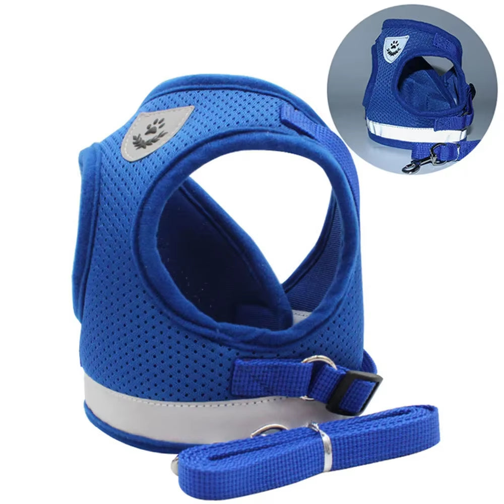 Adjustable Cat Harness & Leash Set - Reflective Escape-Proof Pet Vest