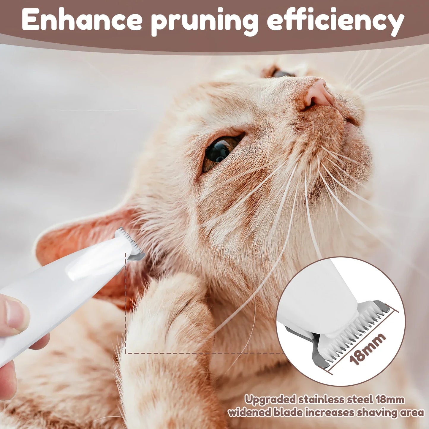 Cat Paw Trimmer with LED Light - Waterproof Pet Hair Clippers