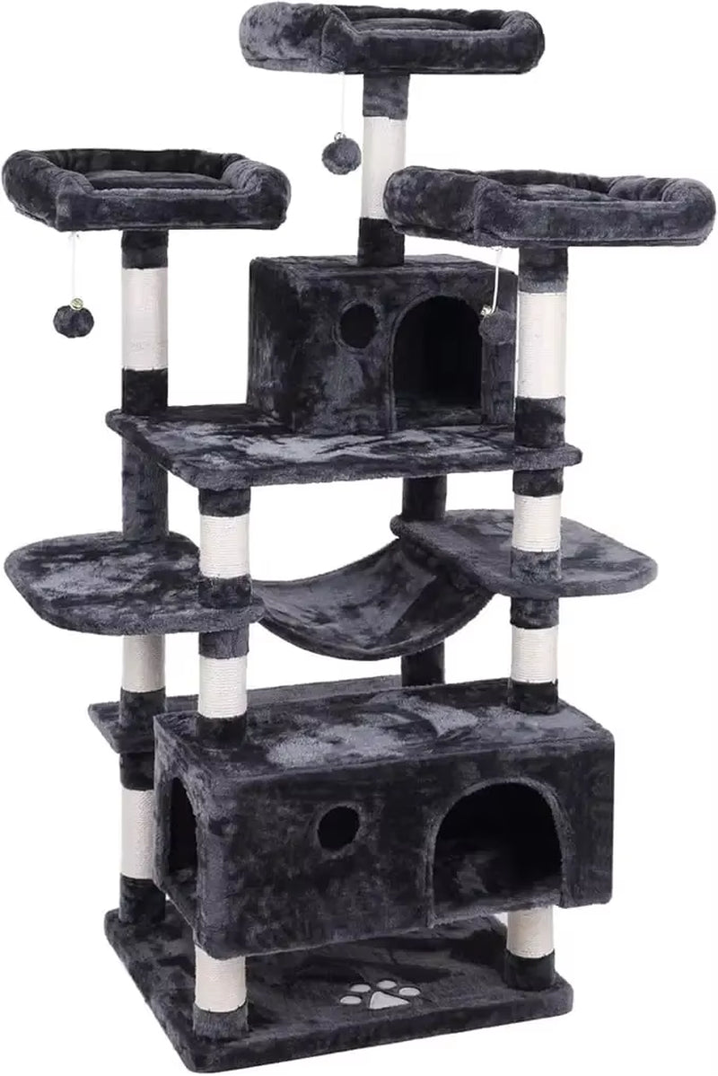 Large Cat Tree Condo with Sisal Scratching Posts & Perches - Cat Tower Activity Center