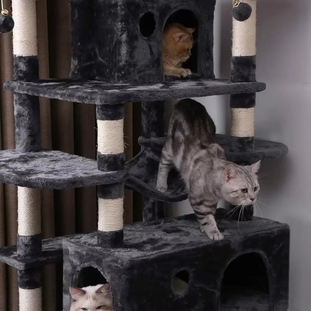 Large Cat Tree Condo with Sisal Scratching Posts & Perches - Cat Tower Activity Center