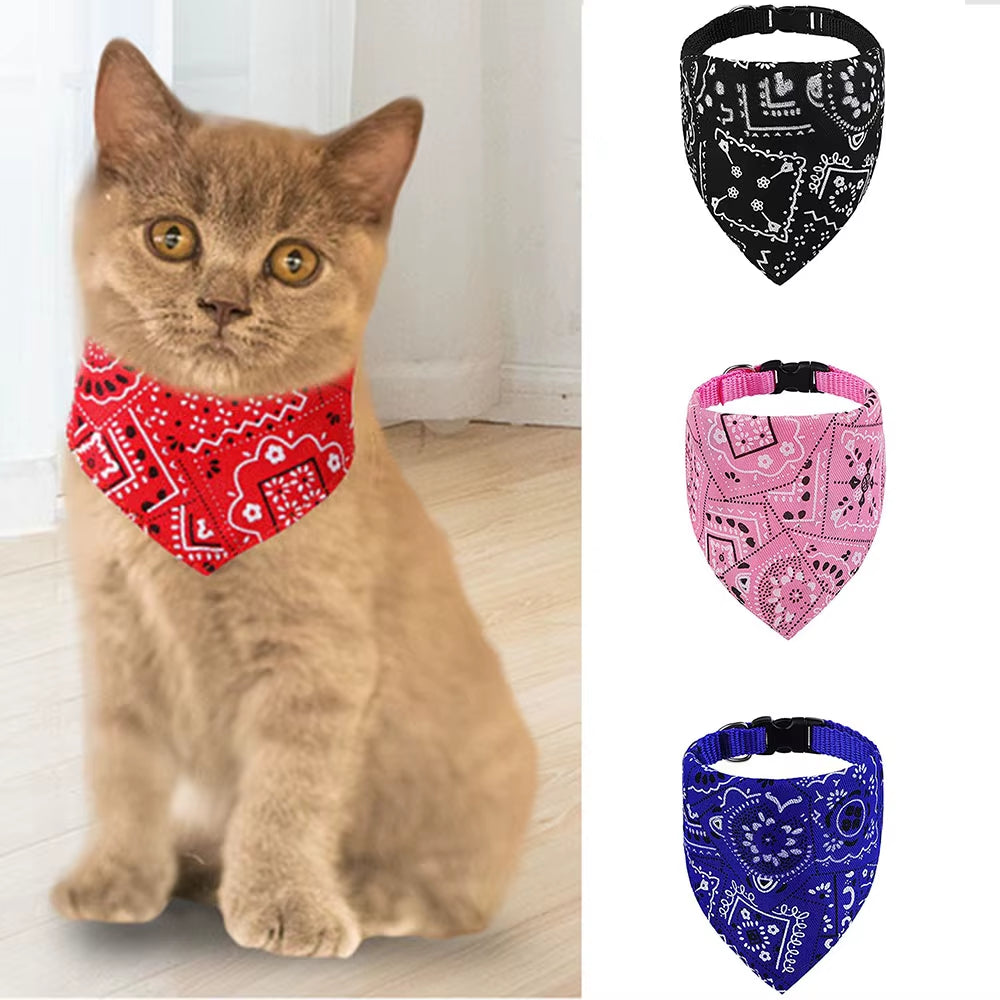 Washable Cat Bow Tie & Bandana - Adjustable Pet Collar for Cats & Dogs