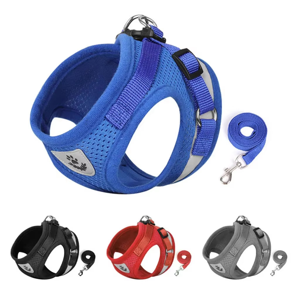 Adjustable Cat Harness & Leash Set - Reflective Escape-Proof Pet Vest