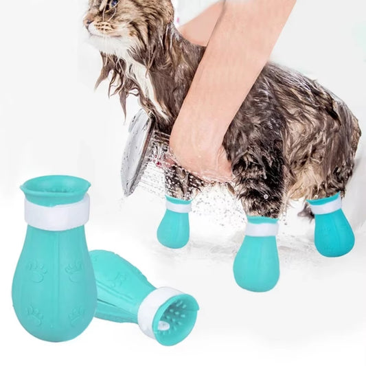 Adjustable Cat Claw Protector & Shoes - Anti-Scratch Silicone Mittens